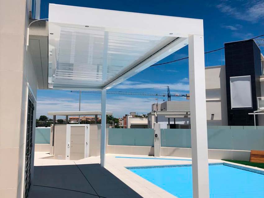 Anclaje de pérgola bioclimática