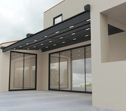 Pérgola en una terraza de casa particular