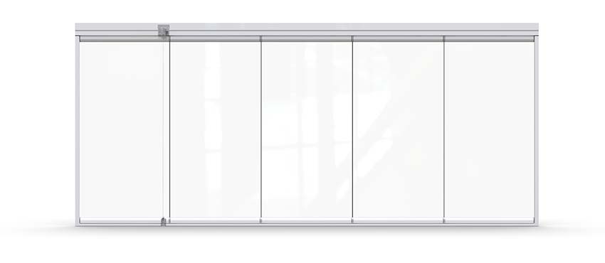 Simulación de cortinas de cristal cerradas